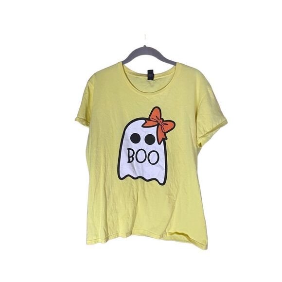 Anvil women’s Halloween yellow, short sleeve, Boo T-shirt, size XL ￼ - Picture 2 of 4